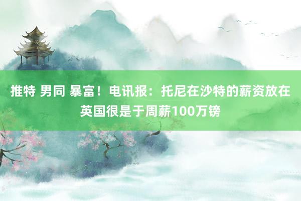 推特 男同 暴富！电讯报：托尼在沙特的薪资放在英国很是于周薪100万镑