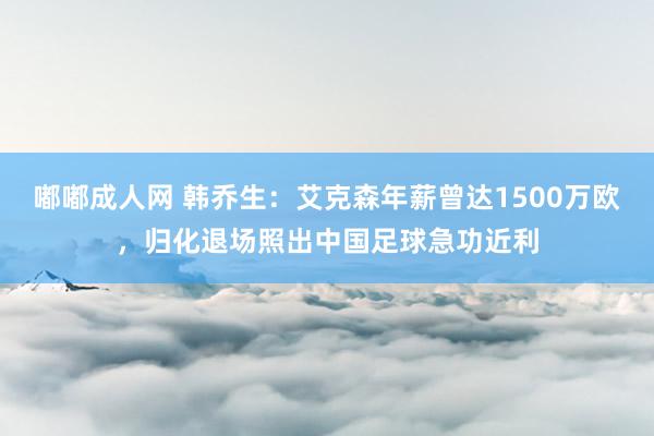 嘟嘟成人网 韩乔生：艾克森年薪曾达1500万欧，归化退场照出中国足球急功近利